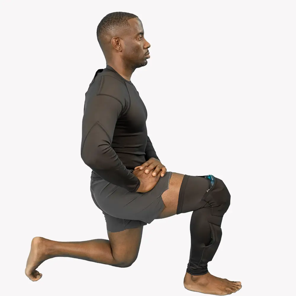 Knee Compression Sleeve with Cold Therapy Gel Packs for Pain Relief using Wearable Cryotherapy