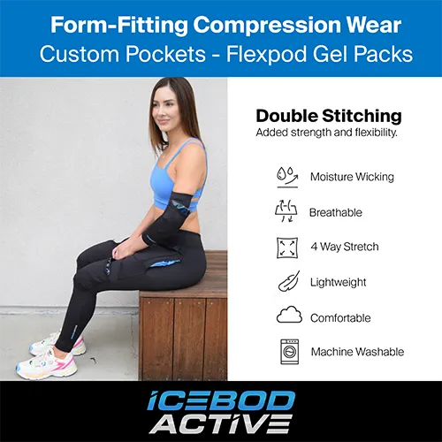 Women’s cryotherapy Compression Long Pants with Flexpod Gel Packs for Targeted Cold Therapy