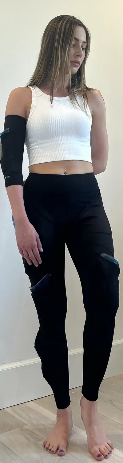 Women’s cryotherapy Compression Long Pants with Flexpod Gel Packs for Targeted Cold Therapy