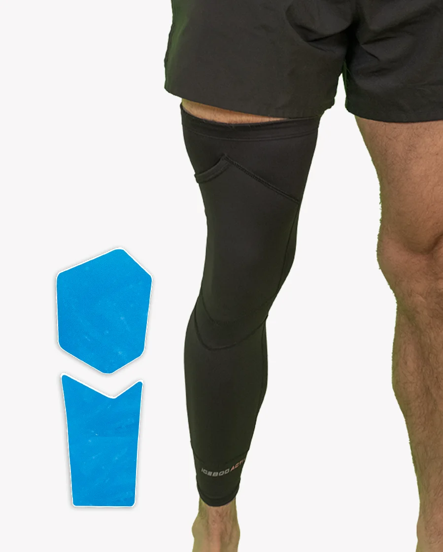 Knee Compression Sleeve with Cold Therapy Gel Packs for Pain Relief using Wearable Cryotherapy