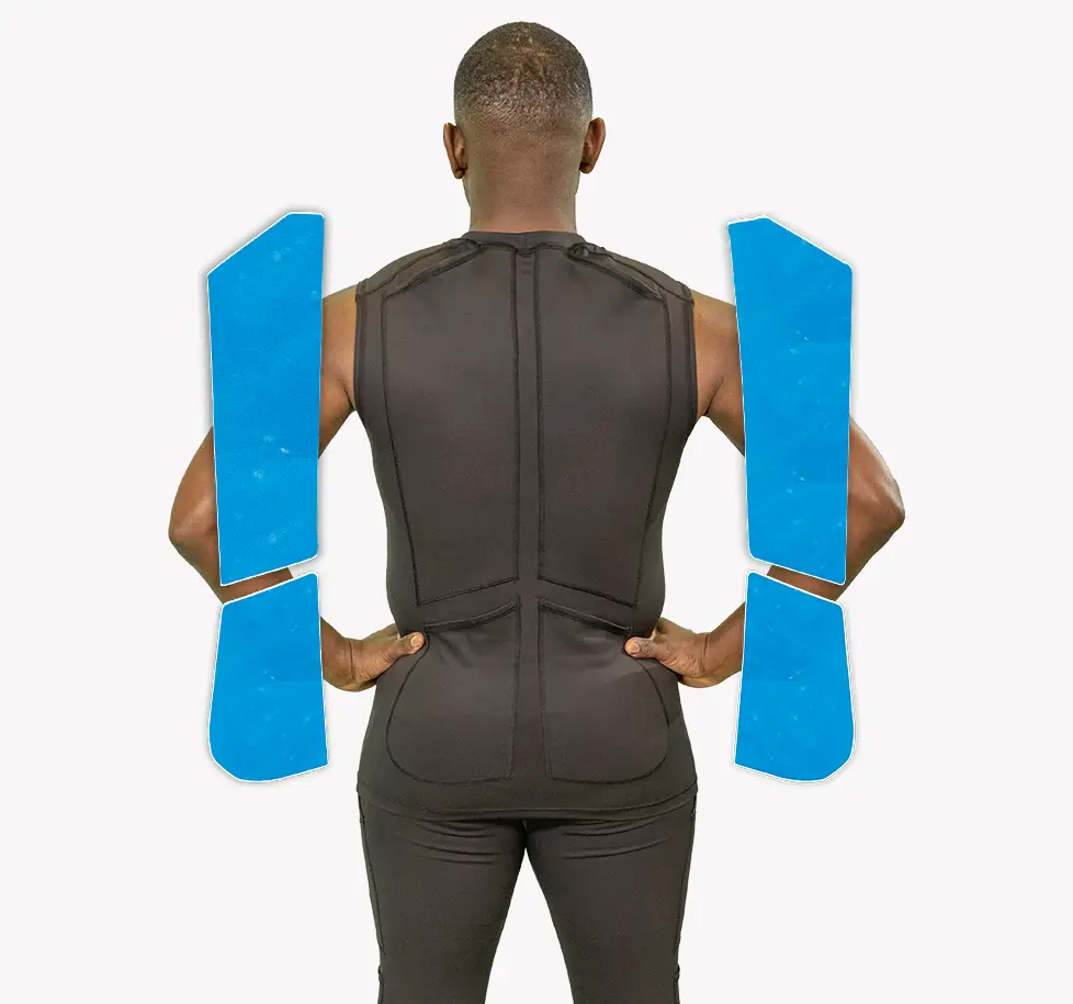 IMen’s Sleeveless Compression Shirt with Cryotherapy Gel Packs for Targeted Back Pain Relief